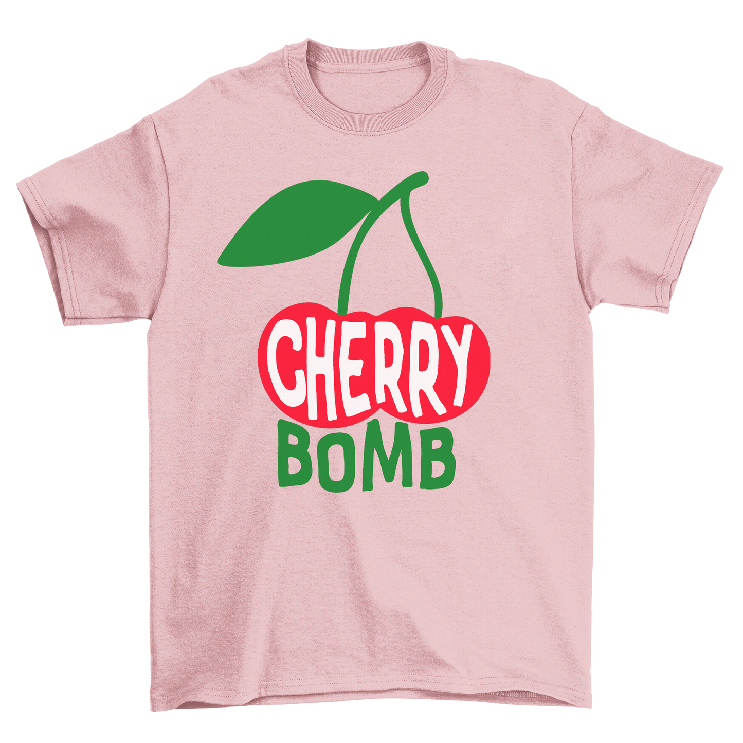 BZ05 Women's CHERRY BOMB Pink or White Regular Fit T-Shirt