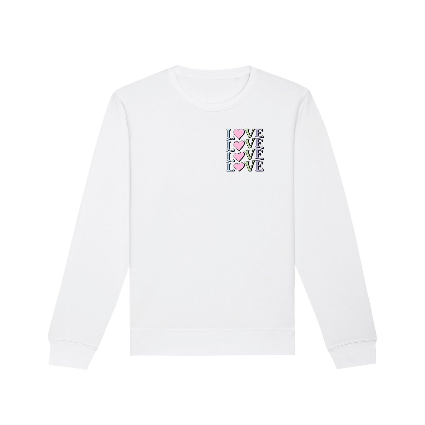 BZ16 Women's LOVE Front and Back Print Regular Fit Sweatshirt