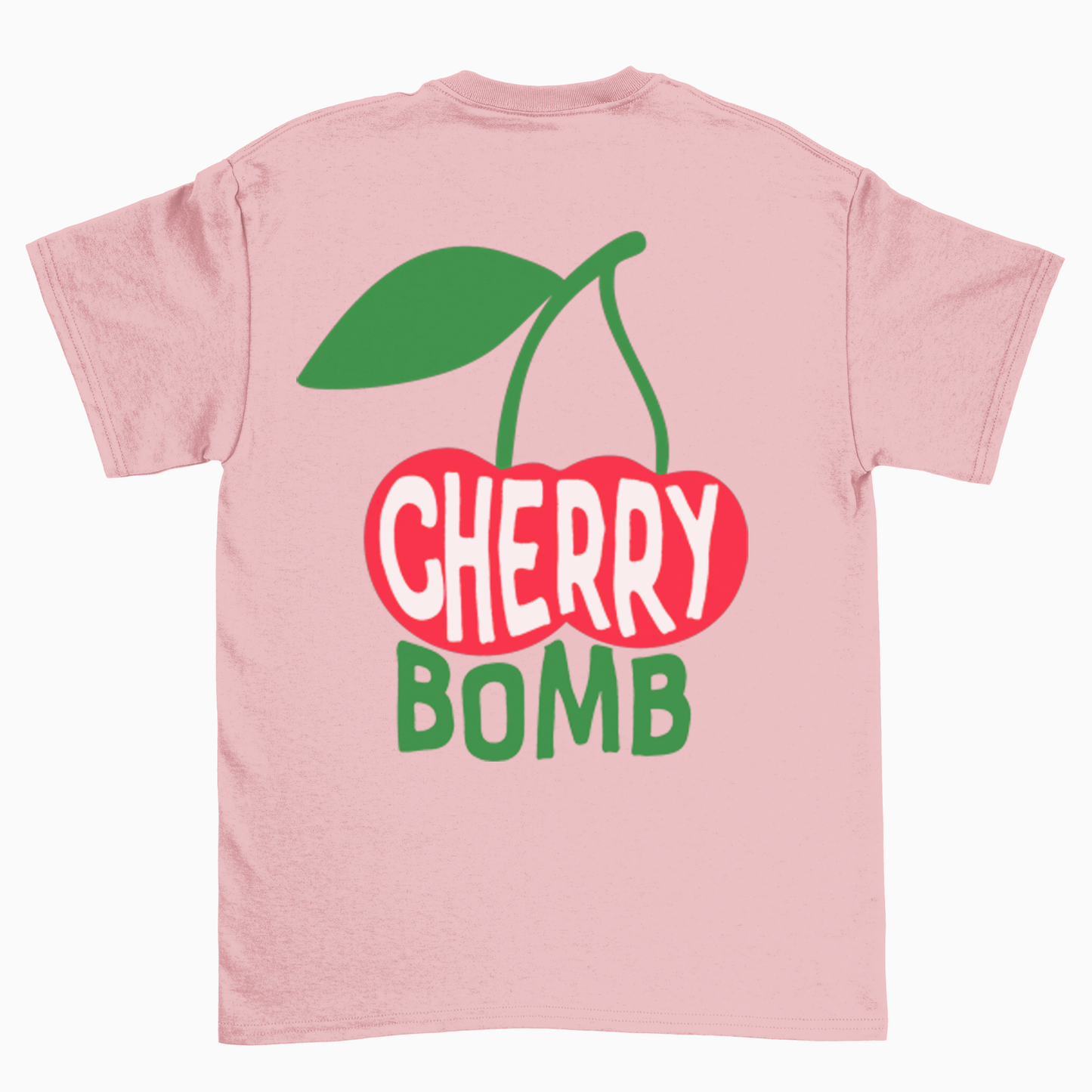 BZ05 Women's CHERRY BOMB Front and Back Print Regular Fit T-Shirt